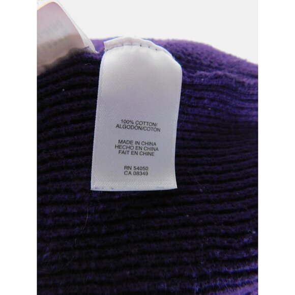 Jones New York Purple Open Front Cardigan L - Waterfall Drape Cotton - Ex - Picture 10 of 11